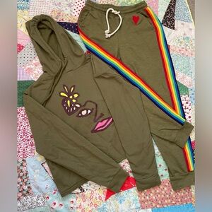 #Takepride Hoodie&Sweat Pants Matching Set Size XS Olive Color Excellent Shape